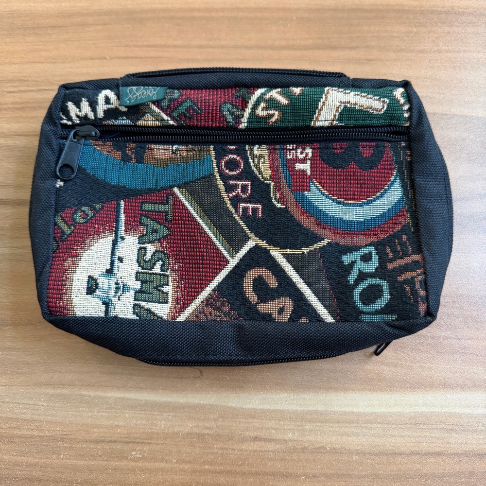 Made in USA traveling embroidery pouch